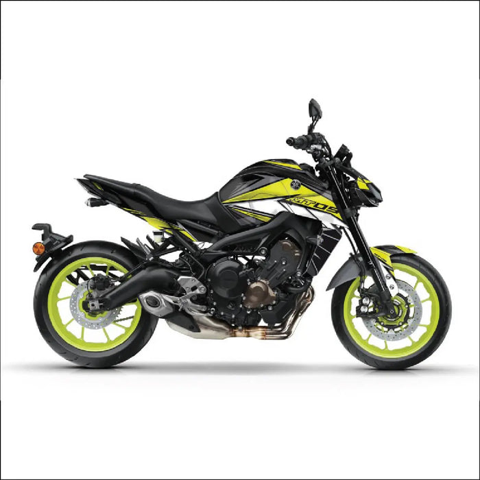 YAMAHA MT-09 Yellow and Black Graphic Kit 2014-2024 Bikerz Kingdom