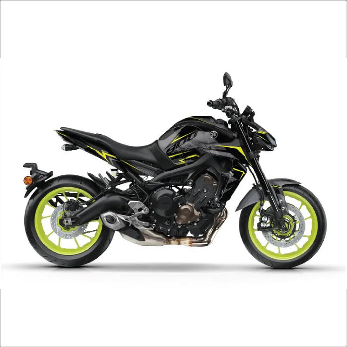 YAMAHA MT-09 Yellow and Black Graphic Kit 2014-2024 Bikerz Kingdom