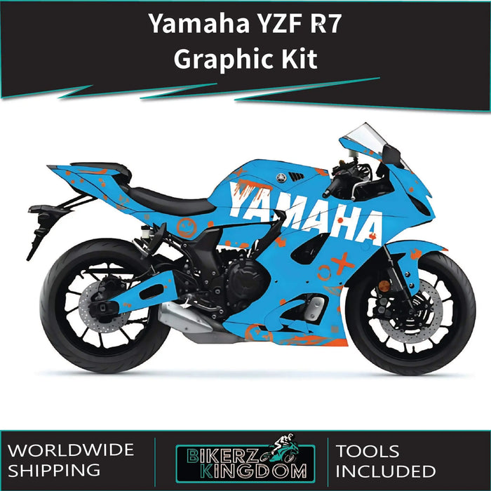 Yamaha YZF R7 Paint Splat Graphic Kit 2021-2025 Models Bikerz Kingdom