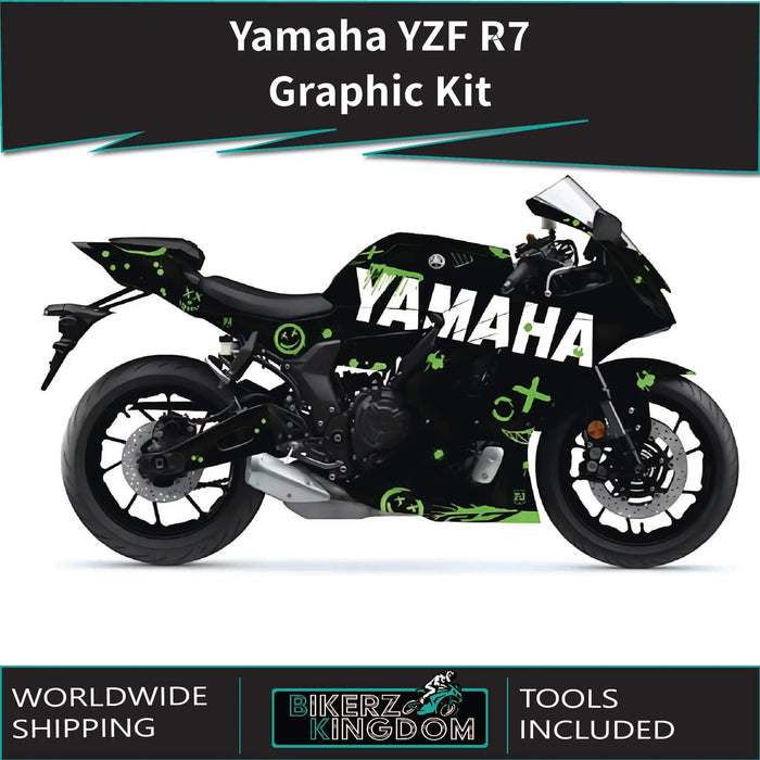 Yamaha YZF R7 Paint Splat Graphic Kit 2021-2025 Models Bikerz Kingdom