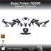 Bajaj Pulsar NS200 Motorcycle 1:1 Vector Graphic Template Bikerz Kingdom