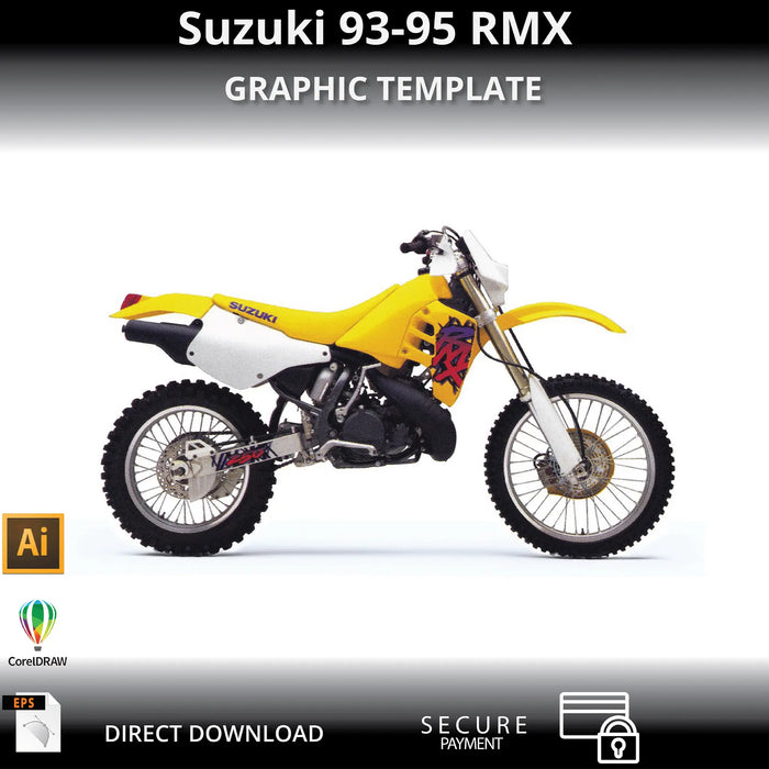 Suzuki RMX 1993-1995 Motorcycle 1:1 Vector Graphic Template Bikerz Kingdom