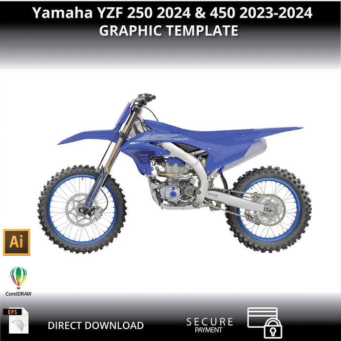 Yamaha YZF 250 2024 & 450 2023-2024 1:1 Vector Graphic Template Bikerz Kingdom