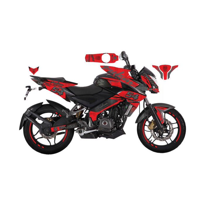 Bajaj Pulsar 2014 - 2022 NS200 Red Naked Sport Sticker Kit Decal Wrap Set