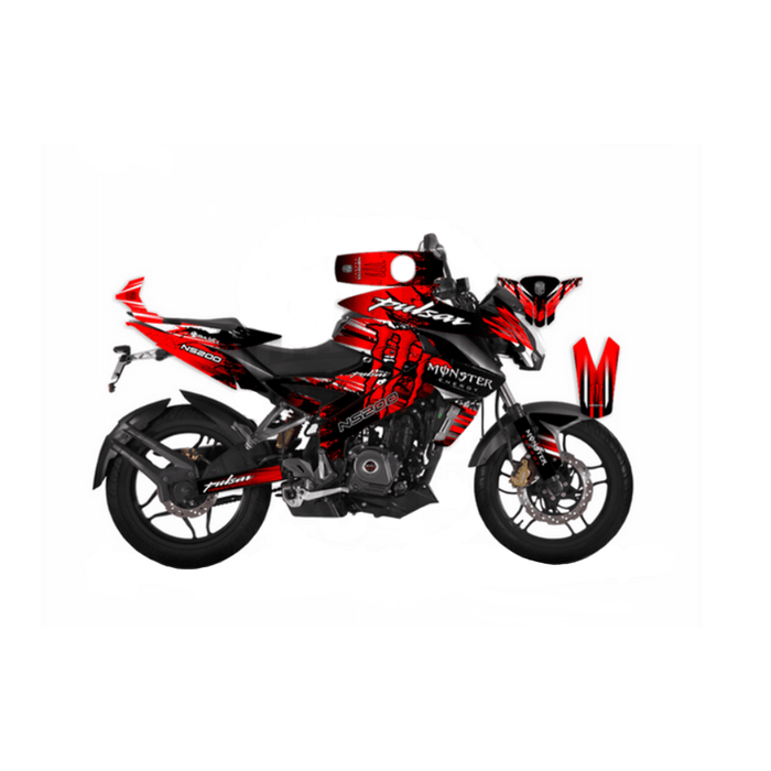 Bajaj Pulsar 2014 - 2022 NS200 Red Monster Graphic Kit Decal Wrap Set